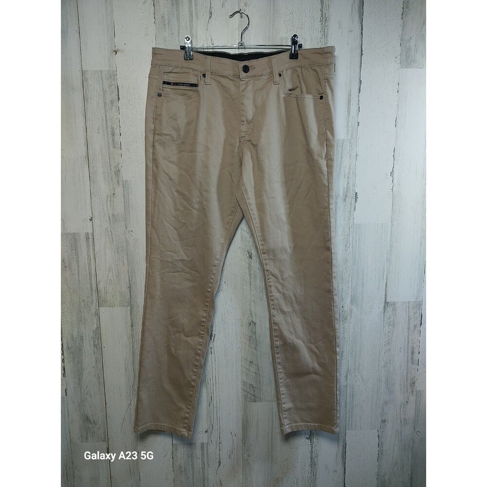 Fried Denim Jeans Men's Slim Brown Tan Size 36x32 Pants Soft Comfort